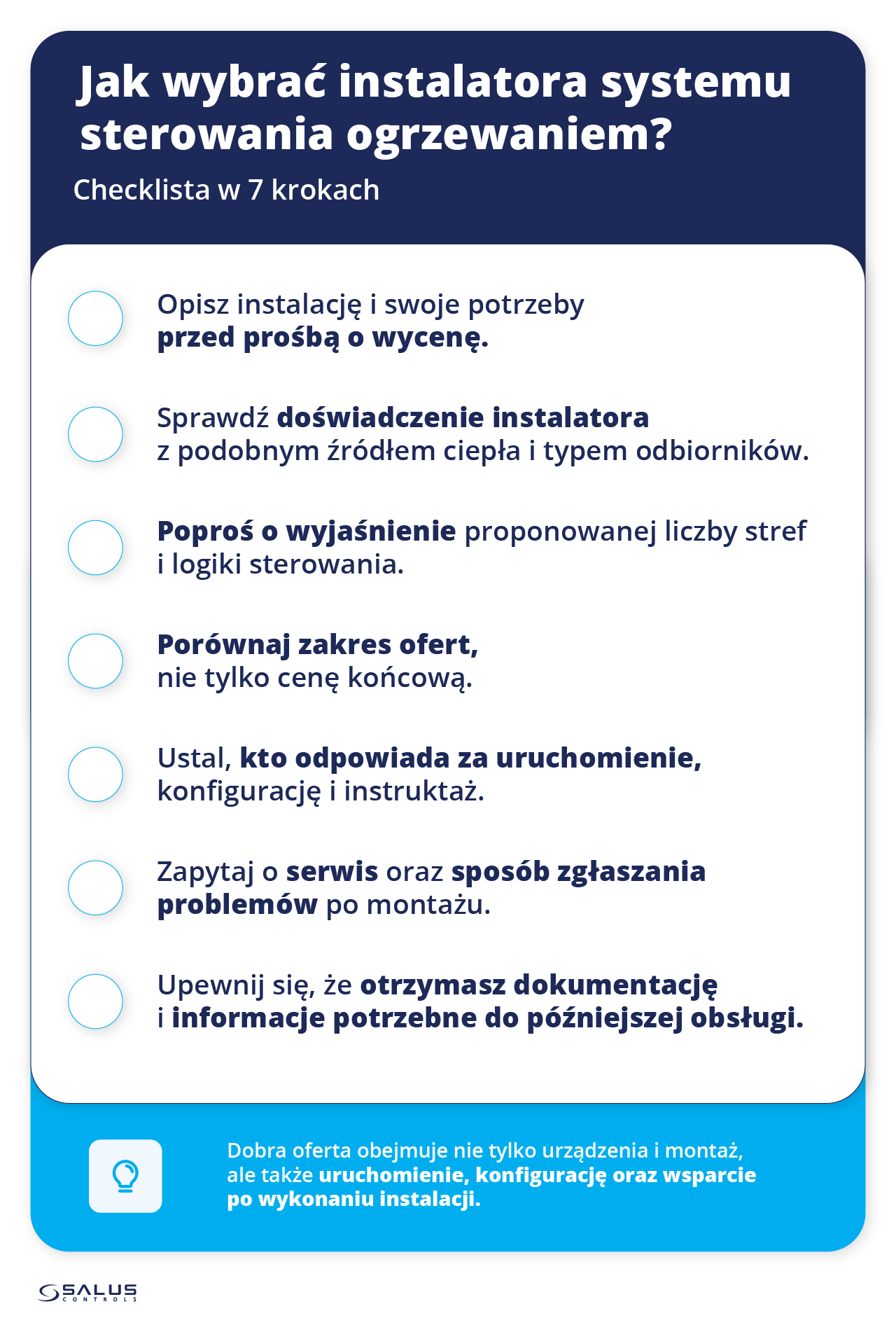 Siedmiopunktowa checklista wyboru instalatora systemu sterowania ogrzewaniem, od opisania potrzeb do odbioru dokumentacji
