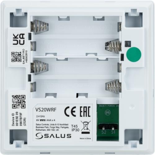 Bezprzewodowy, natynkowy regulator tygodniowy, bateryjny, biały