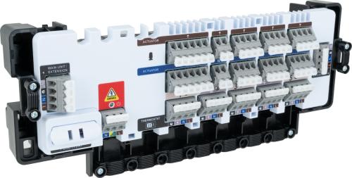 Przewodowa listwa sterująca, 5 stref, bez możliwości sterowania źródłem ciepła i pompą obiegową, 230 V AC