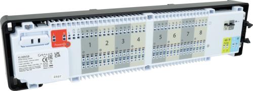 Przewodowa listwa sterująca, 8 stref, z możliwością sterowania źródłem ciepła i pompą obiegową, 230 V AC