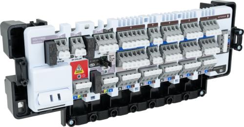 Przewodowa listwa sterująca, 5 stref, z możliwością sterowania źródłem ciepła i pompą obiegową, 230 V AC