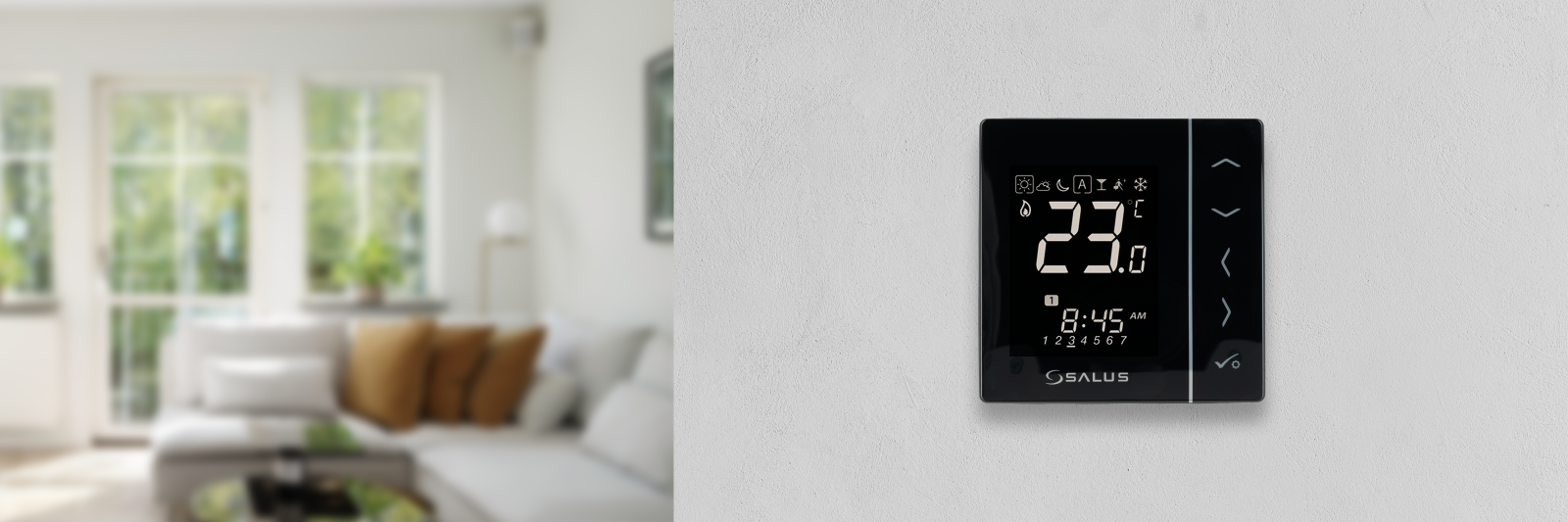 Przewodowy, podtynkowy regulator tygodniowy, 230 V AC, czarny