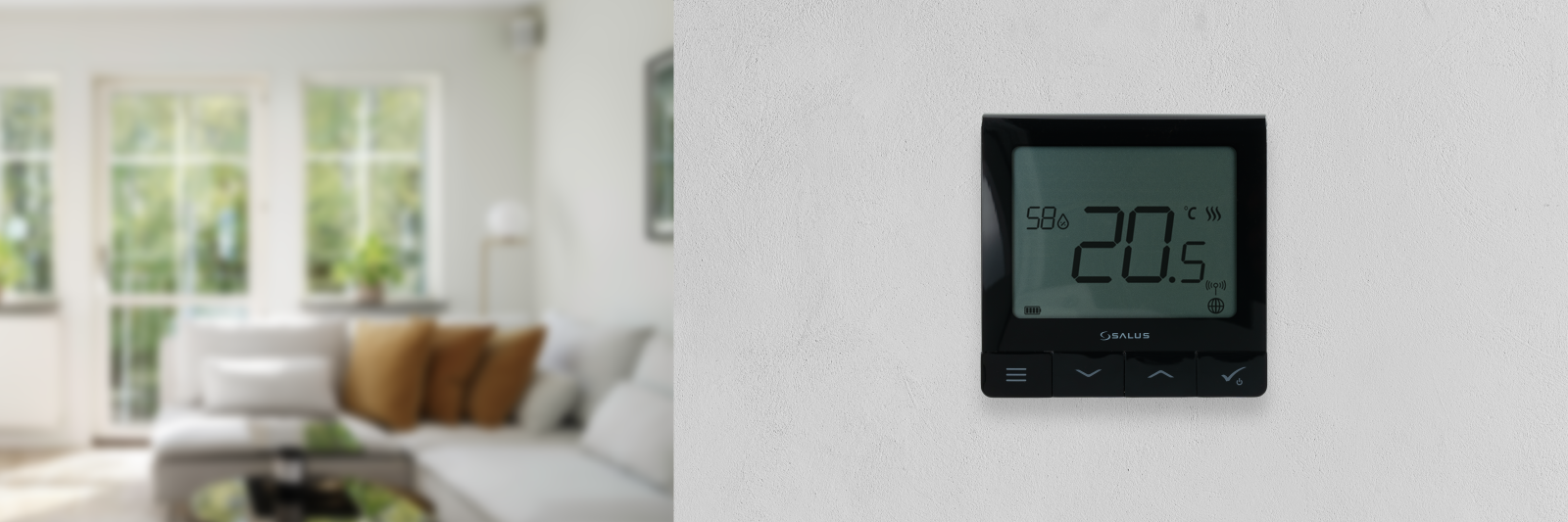 Bezprzewodowy, natynkowy regulator tygodniowy Quantum z wbudowanym akumulatorem, czarny