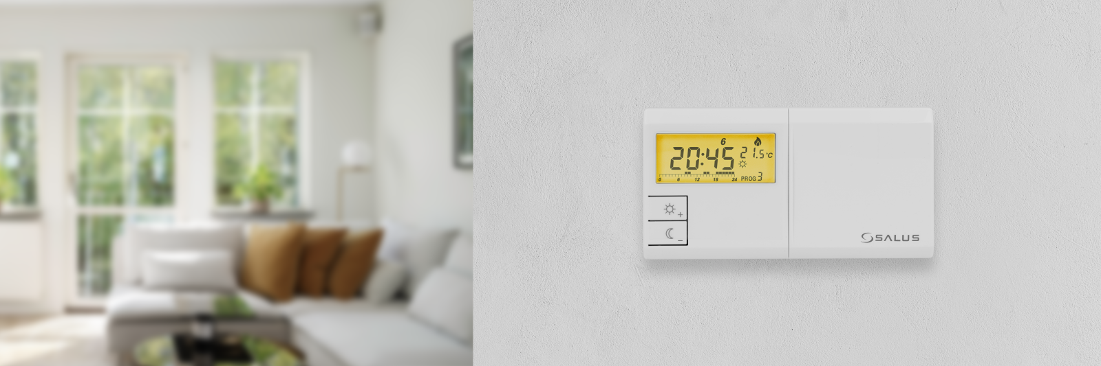 Bezprzewodowy, natynkowy regulator tygodniowy, bateryjny