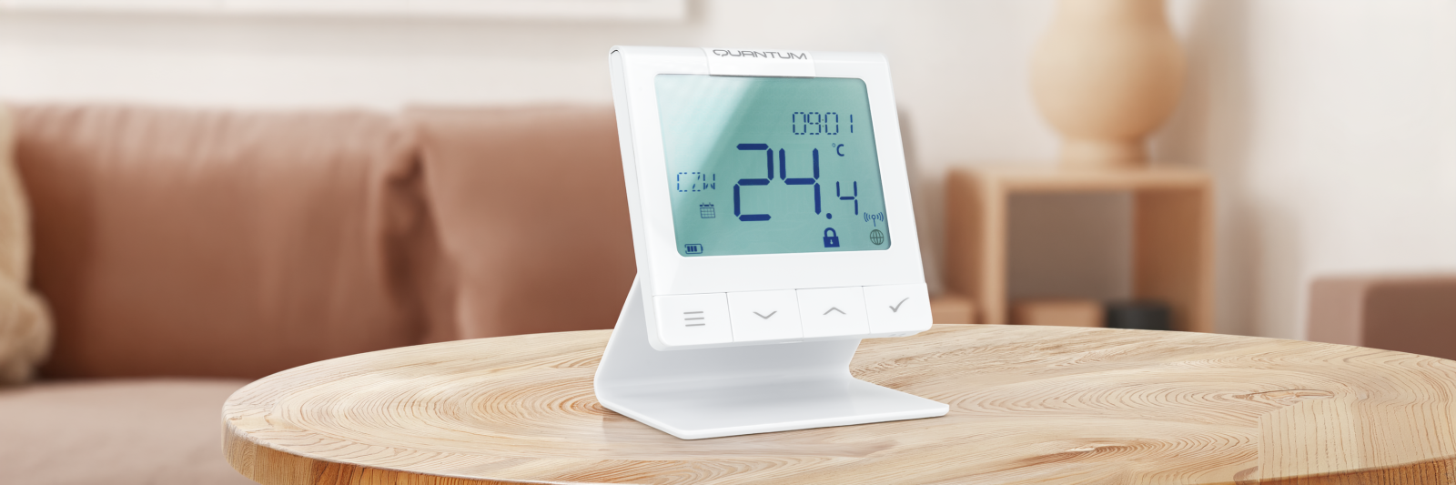 Internetowy, bezprzewodowy, natynkowy regulator tygodniowy z wbudowanym akumulatorem