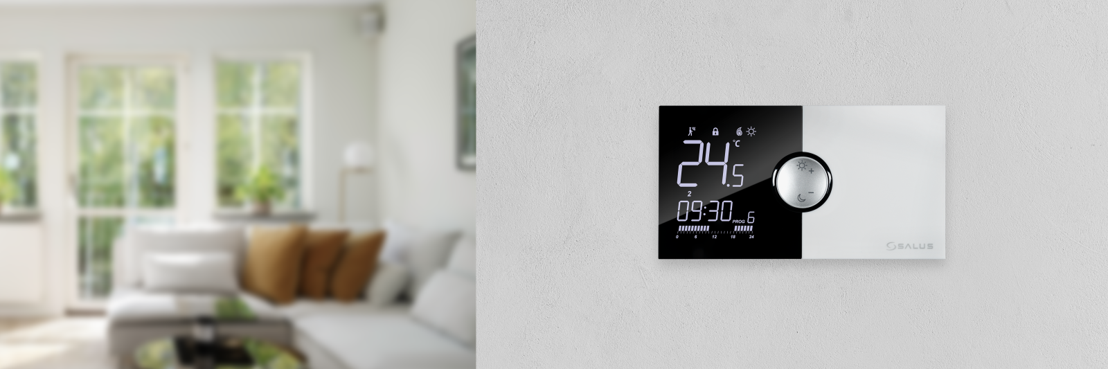 Bezprzewodowy, natynkowy regulator tygodniowy, bateryjny