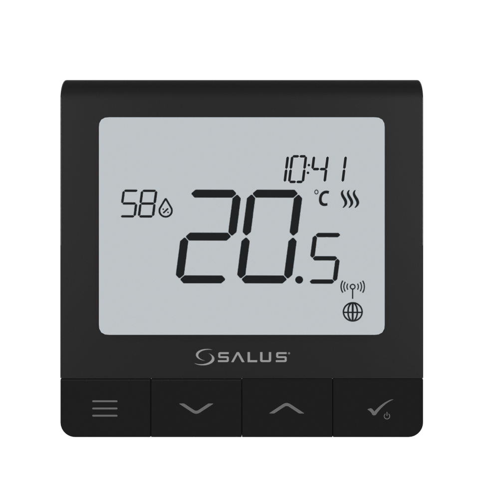 Przewodowy/bezprzewodowy, podtynkowy regulator tygodniowy Quantum, 230 V AC, czarny